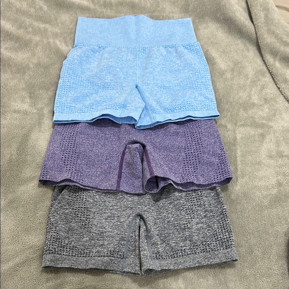 3 pairs of workout shorts